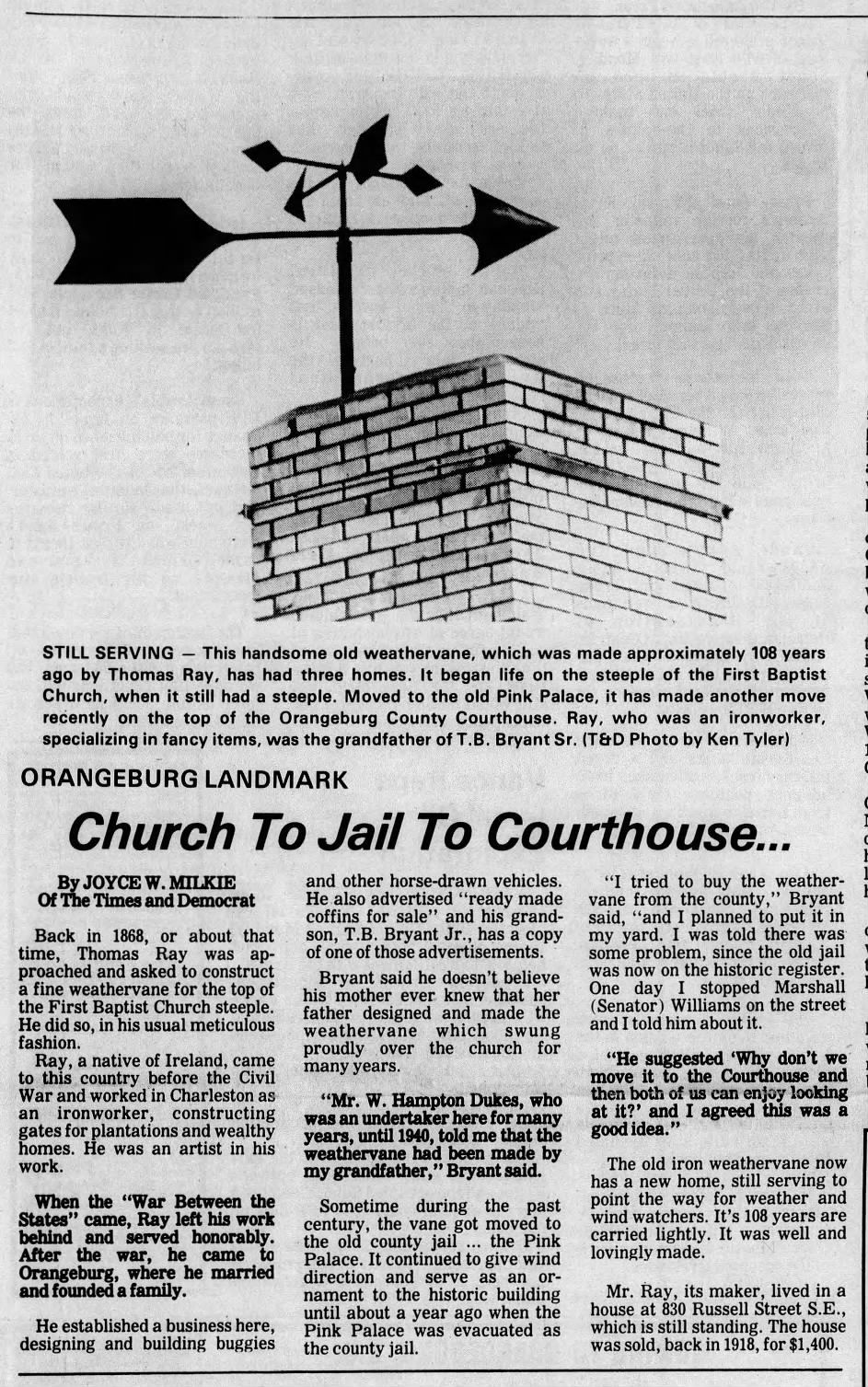 Orangeburg Landmark Weathervane - Newspapers.com